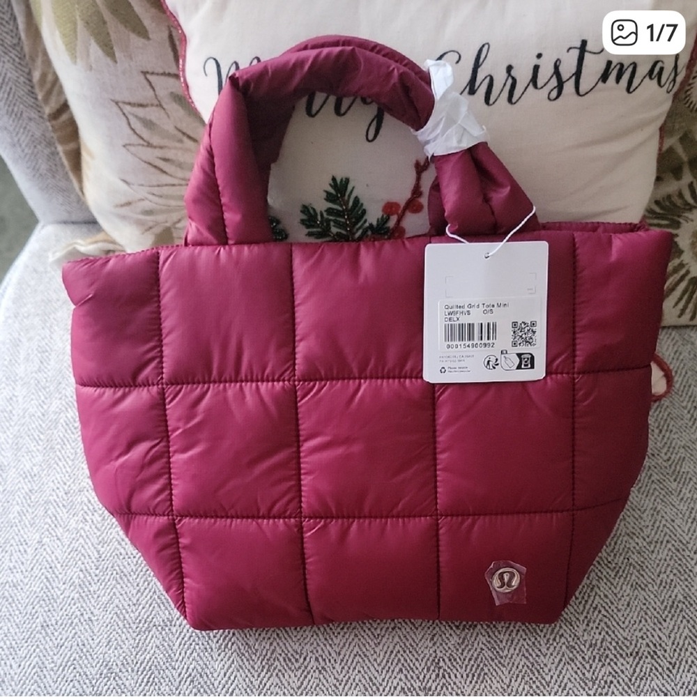 Lululemon Athletica Quilted Burgundy Tote